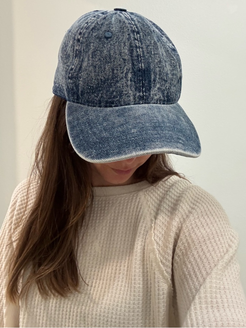 Women’s Washed Denim Blue Baseball Cap